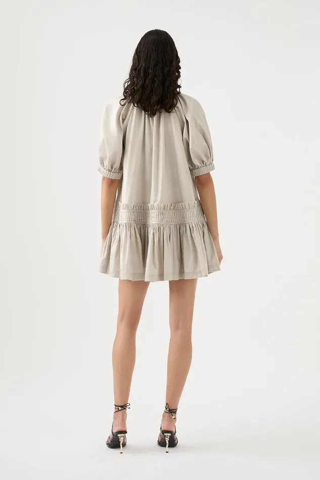Women Novella Mini Smock Dress Sandstone Beige Aje Dresses