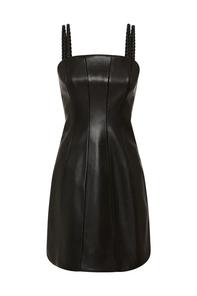 Women Osa Braided Mini Dress Black Aje Dresses