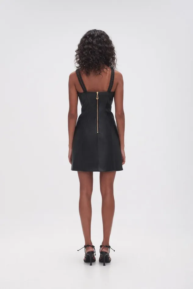 Women Osa Braided Mini Dress Black Aje Dresses