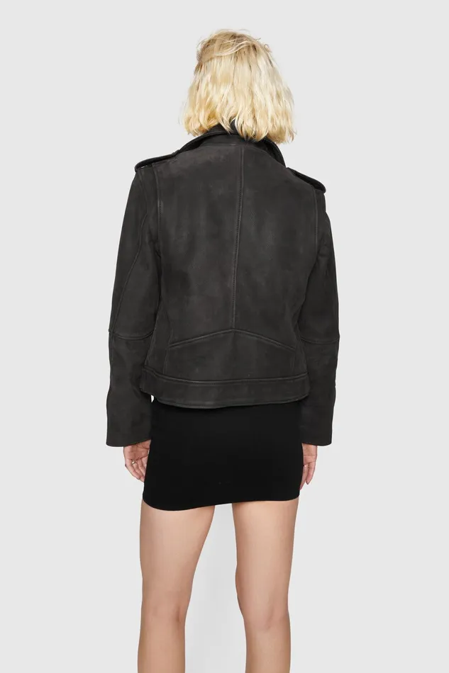 Women Outerwear Rebecca Minkoff Jett Moto Jacket Washed Black Women Outerwear Rebecca Minkoff Jett Moto Jacket Washed Black