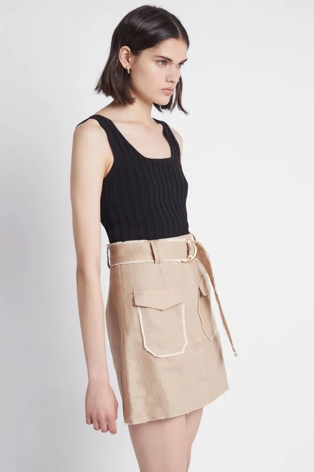 Women Overture Ribbed Tank Black Aje Tops