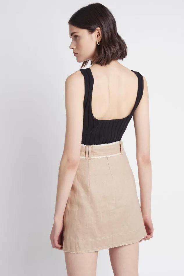 Women Overture Ribbed Tank Black Aje Tops