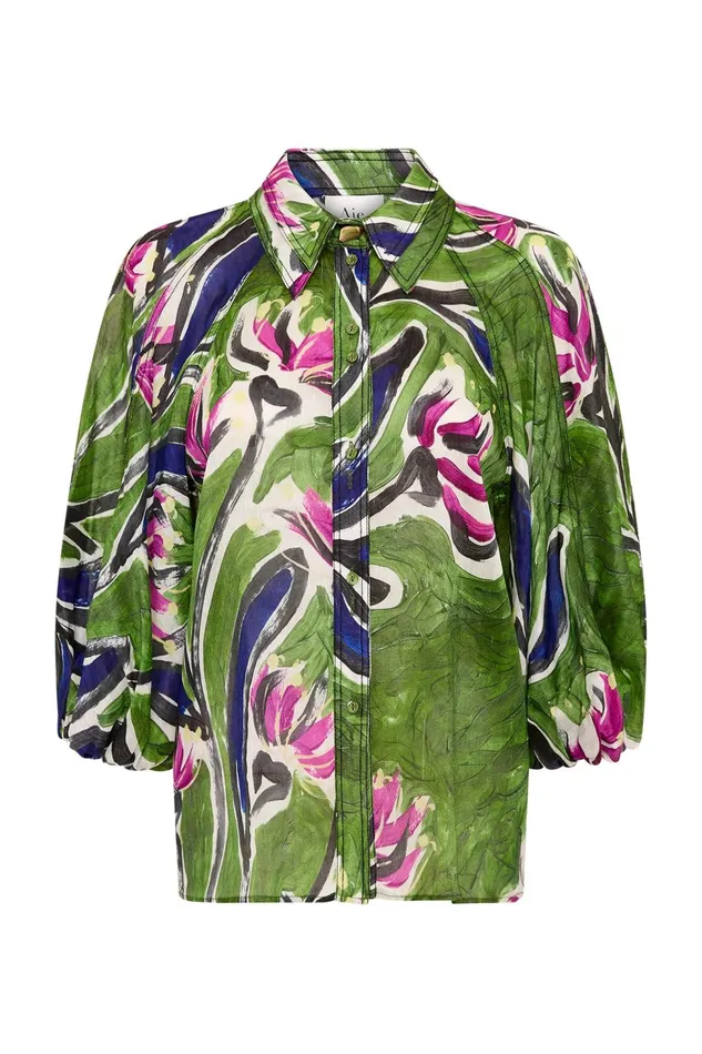 Women Palms Blouse Native Gumnut Floral Aje Tops