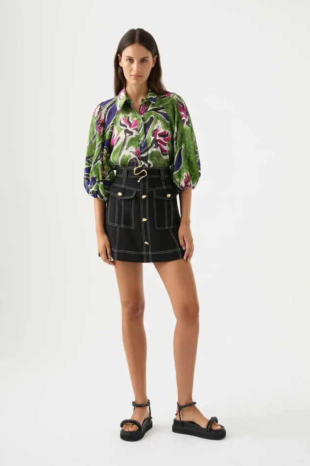 Women Palms Blouse Native Gumnut Floral Aje Tops