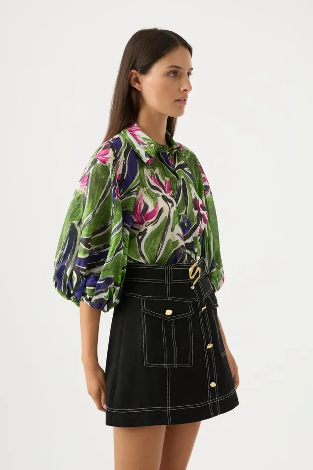 Women Palms Blouse Native Gumnut Floral Aje Tops