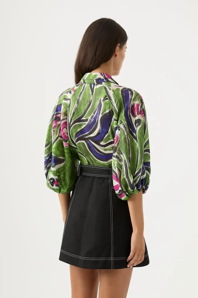 Women Palms Blouse Native Gumnut Floral Aje Tops