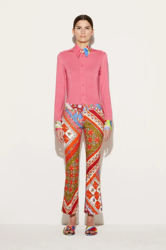 Women Pants And Shorts PUCCI FestaPrint Flared Trousers