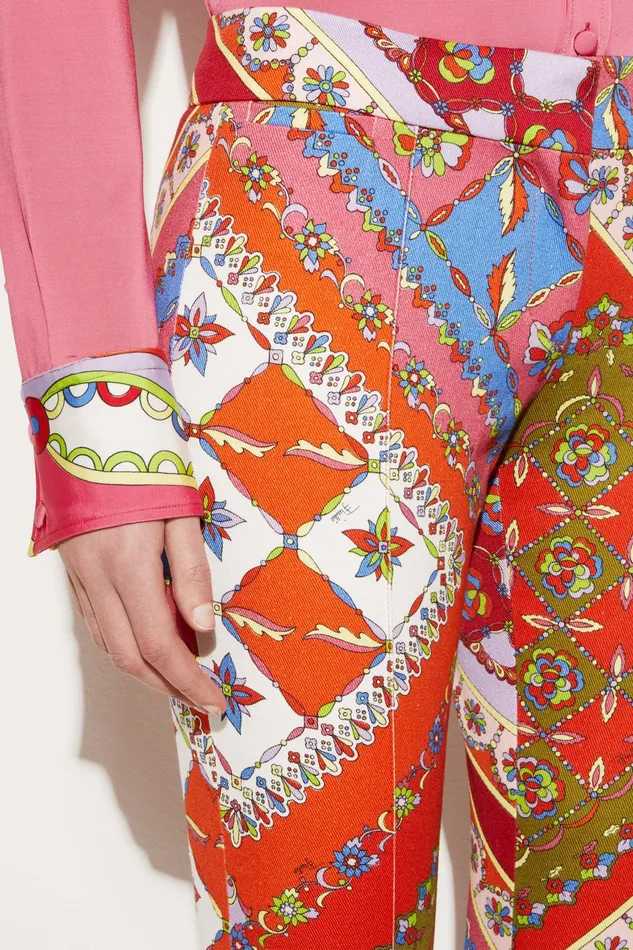 Women Pants And Shorts PUCCI FestaPrint Flared Trousers