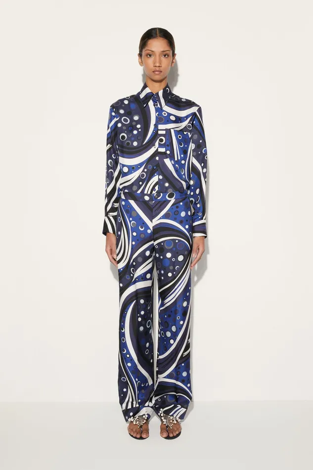 Women Pants And Shorts PUCCI FontanePrint SilkTwill Trousers
