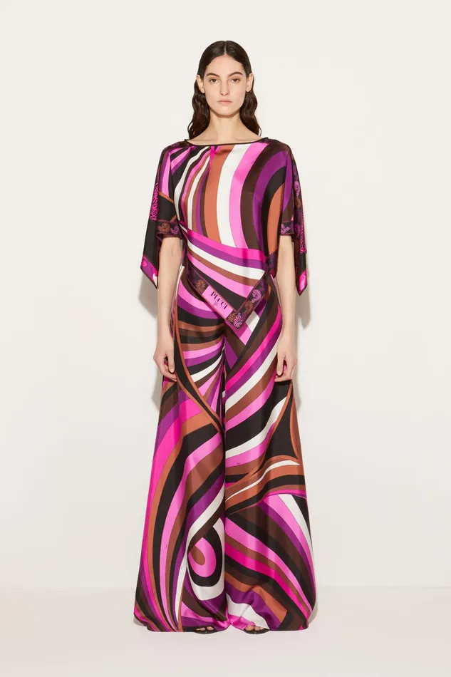 Women Pants And Shorts PUCCI IridePrint SilkTwill Trousers