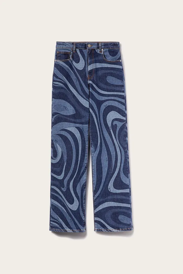 Women Pants And Shorts PUCCI MarmoPrint StraightLeg Jeans