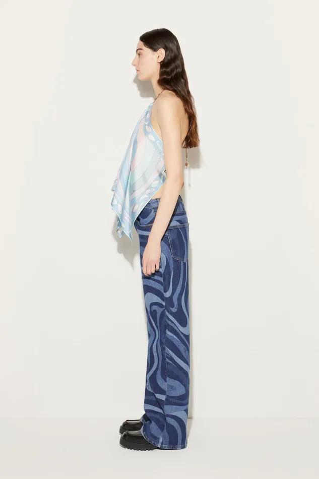 Women Pants And Shorts PUCCI MarmoPrint StraightLeg Jeans