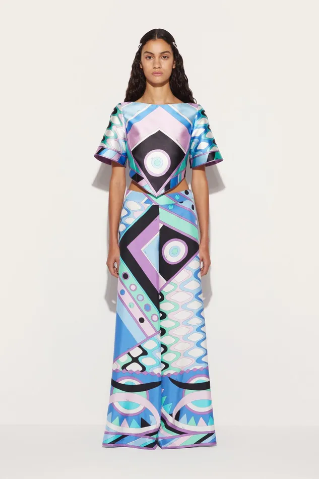 Women Pants And Shorts PUCCI VivaraPrint SilkTwill Trousers