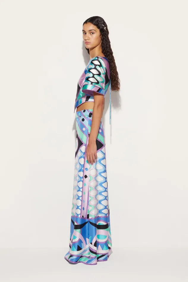 Women Pants And Shorts PUCCI VivaraPrint SilkTwill Trousers