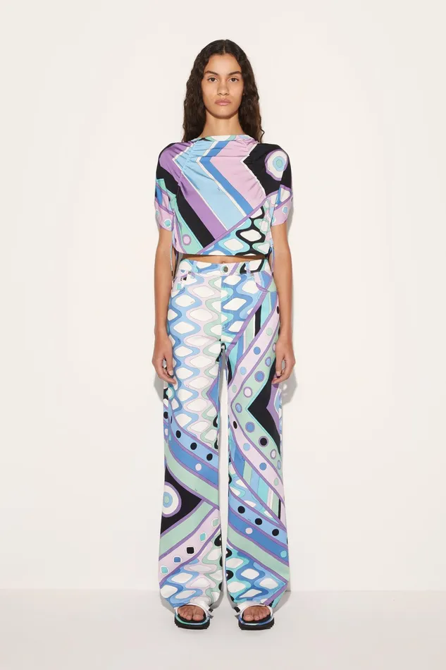 Women Pants And Shorts PUCCI VivaraPrint WideLeg Trousers