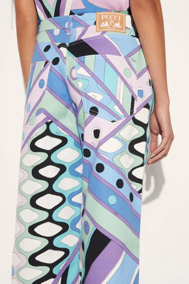 Women Pants And Shorts PUCCI VivaraPrint WideLeg Trousers
