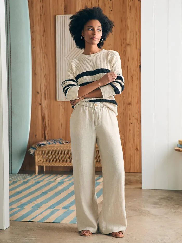 Women Pants Faherty Monterey Linen Pant Flax