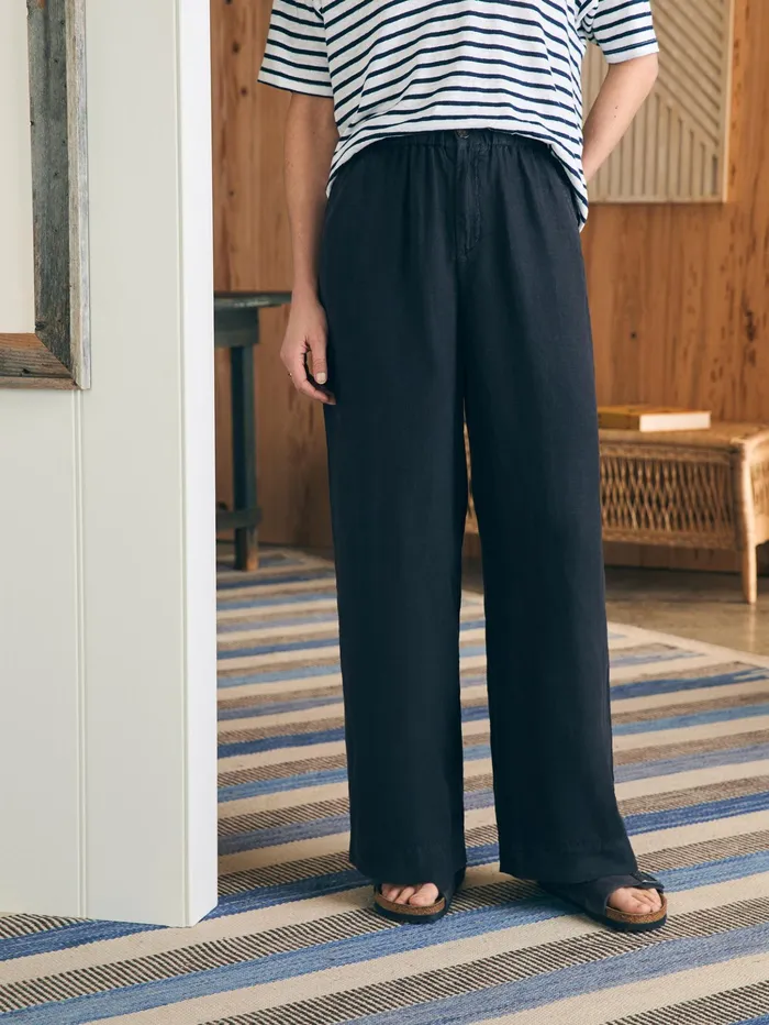 Women Pants Faherty Monterey Linen Pant Moonless Night