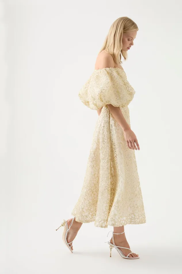 Women Patina Lace Midi Skirt Ivory Aje Skirts