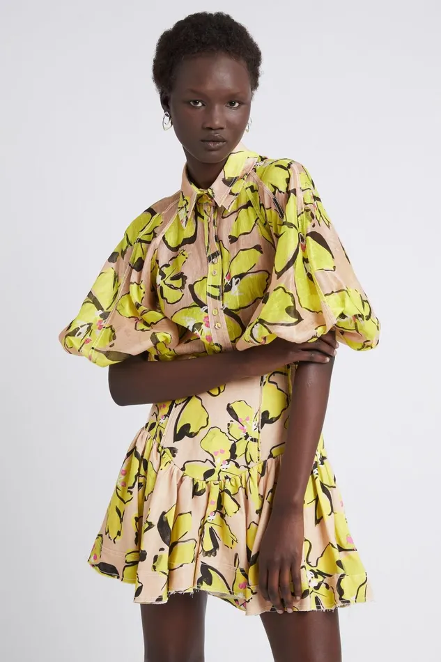 Women Pelicano Citrus Bloom Mini Skirt Citrus Bloom Aje Skirts