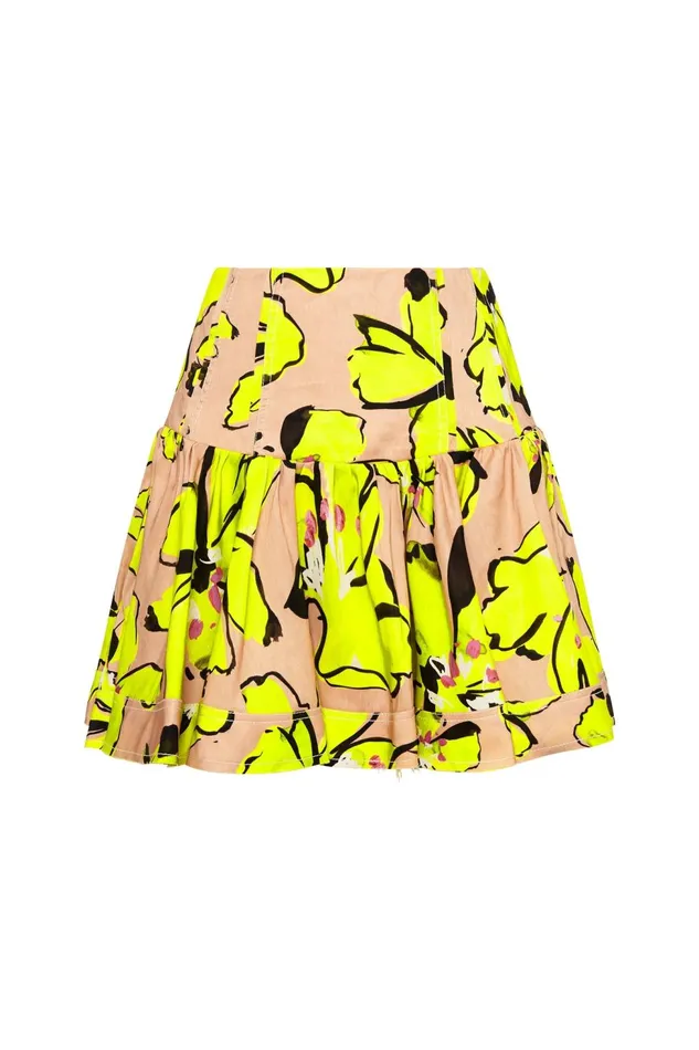 Women Pelicano Citrus Bloom Mini Skirt Citrus Bloom Aje Skirts