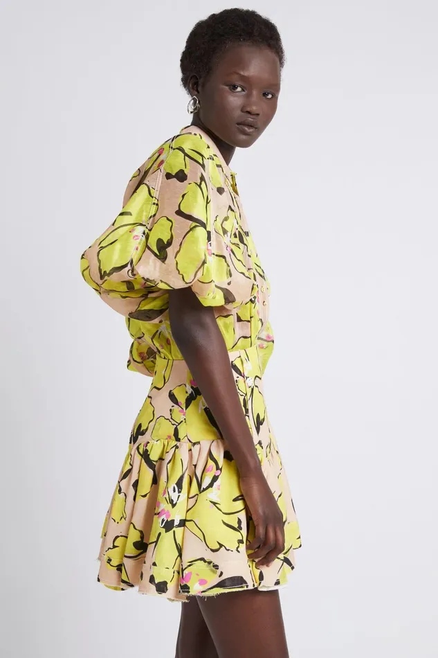 Women Pelicano Citrus Bloom Mini Skirt Citrus Bloom Aje Skirts
