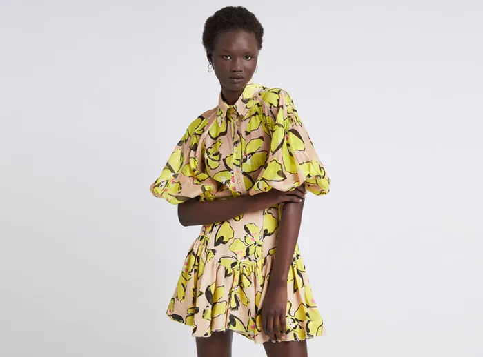 Women Pelicano Citrus Bloom Mini Skirt Citrus Bloom Aje Skirts