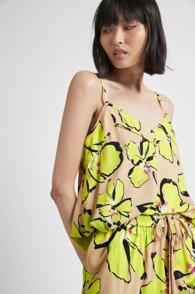 Women Pelicano Citrus Bloom Strap Cami Top Citrus Bloom Aje Tops