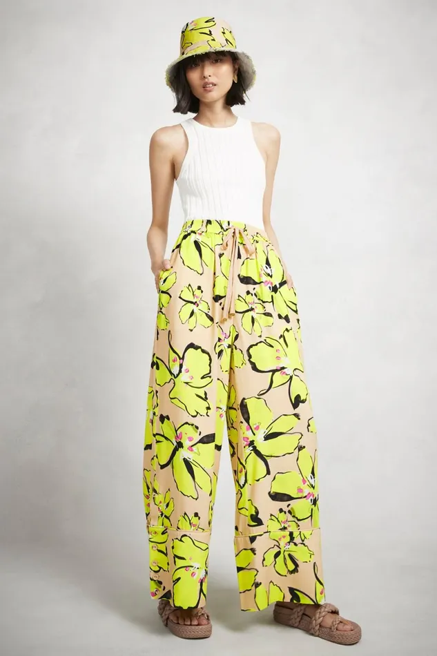 Women Pelicano Citrus Bloom Wide Leg Pant Citrus Bloom Aje Pants