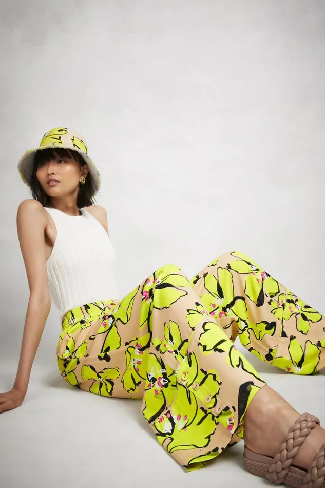 Women Pelicano Citrus Bloom Wide Leg Pant Citrus Bloom Aje Pants