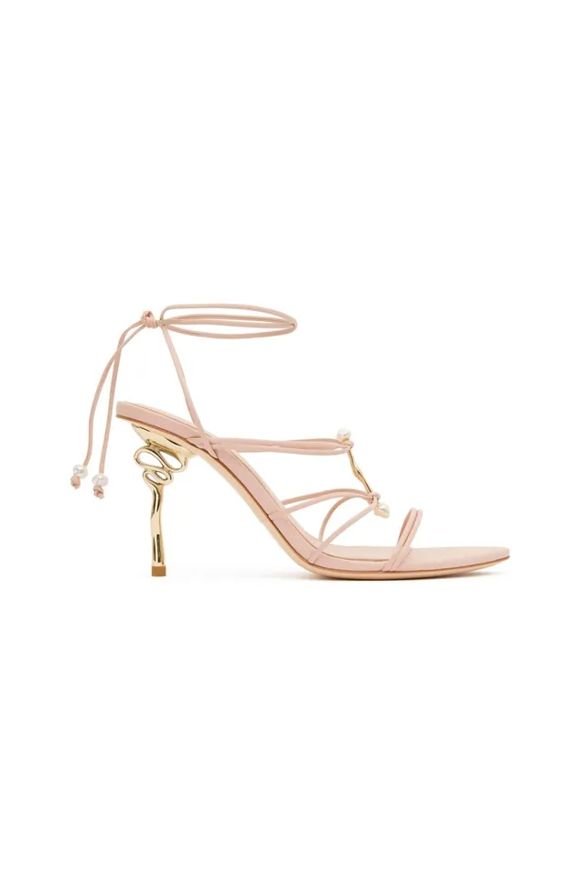 Women Perenna Pearl Bar Strappy Heel Blush Pink Aje Shoes