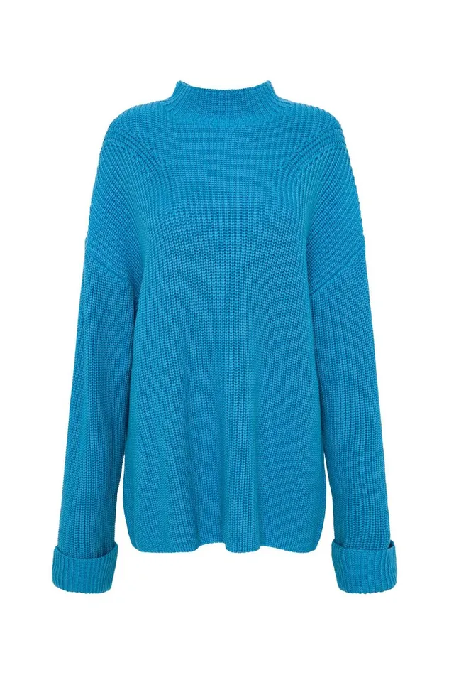 Women Perry Chunky Oversized Jumper Azure Blue Aje Knitwear and Jumpers