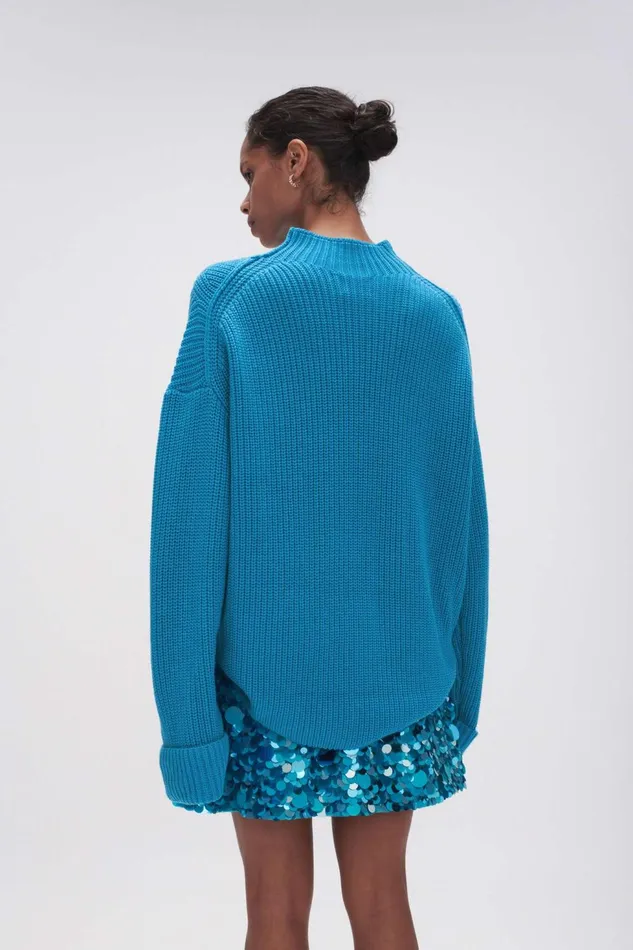 Women Perry Chunky Oversized Jumper Azure Blue Aje Knitwear and Jumpers