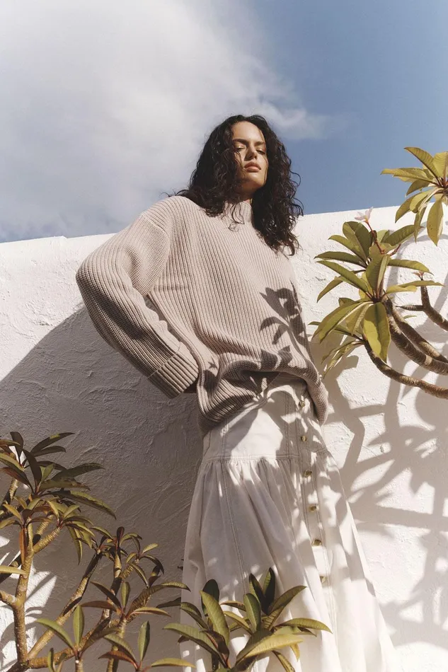 Women Perry Chunky Oversized Jumper Sandstone Beige Aje Knitwear and Jumpers