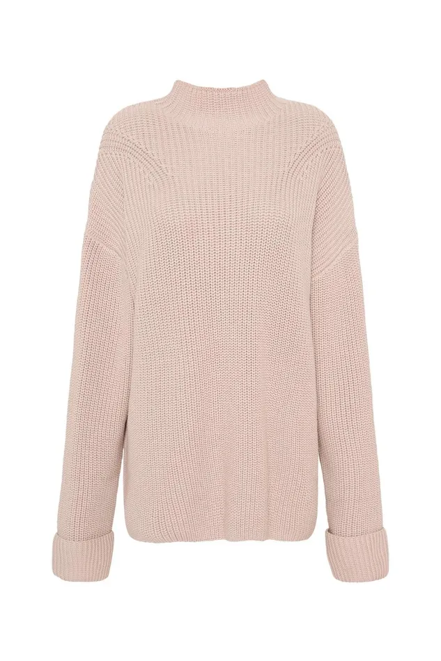 Women Perry Chunky Oversized Jumper Sandstone Beige Aje Knitwear and Jumpers