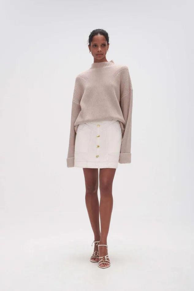 Women Perry Chunky Oversized Jumper Sandstone Beige Aje Knitwear and Jumpers