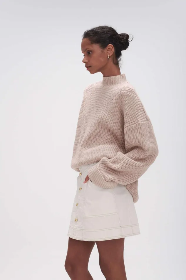 Women Perry Chunky Oversized Jumper Sandstone Beige Aje Knitwear and Jumpers