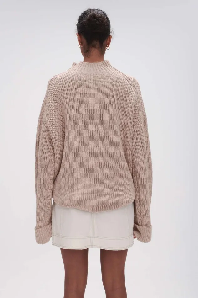 Women Perry Chunky Oversized Jumper Sandstone Beige Aje Knitwear and Jumpers