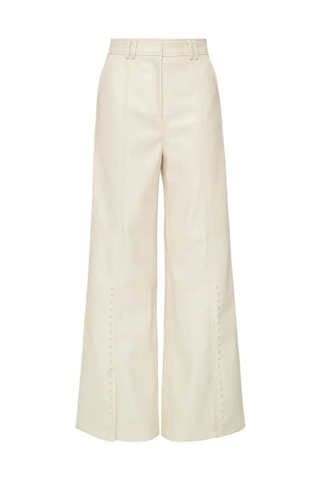 Women Phoebe Wide Leg Pant Sandstone Beige Aje Pants