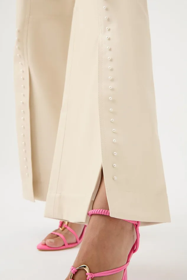 Women Phoebe Wide Leg Pant Sandstone Beige Aje Pants