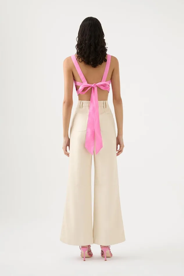 Women Phoebe Wide Leg Pant Sandstone Beige Aje Pants