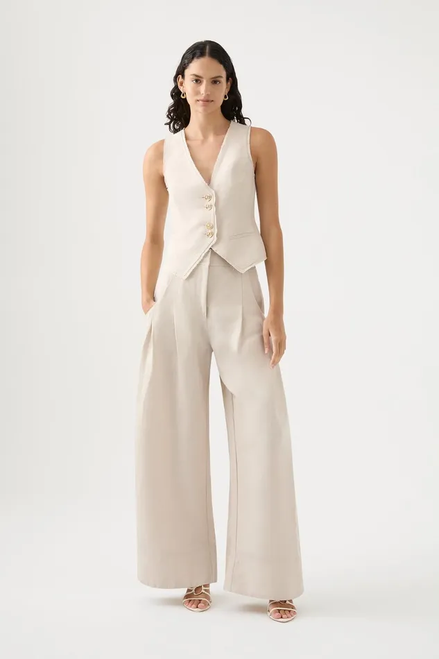Women Primrose Tailored Vest Sandstone Beige Aje Blazers Jackets and Coats