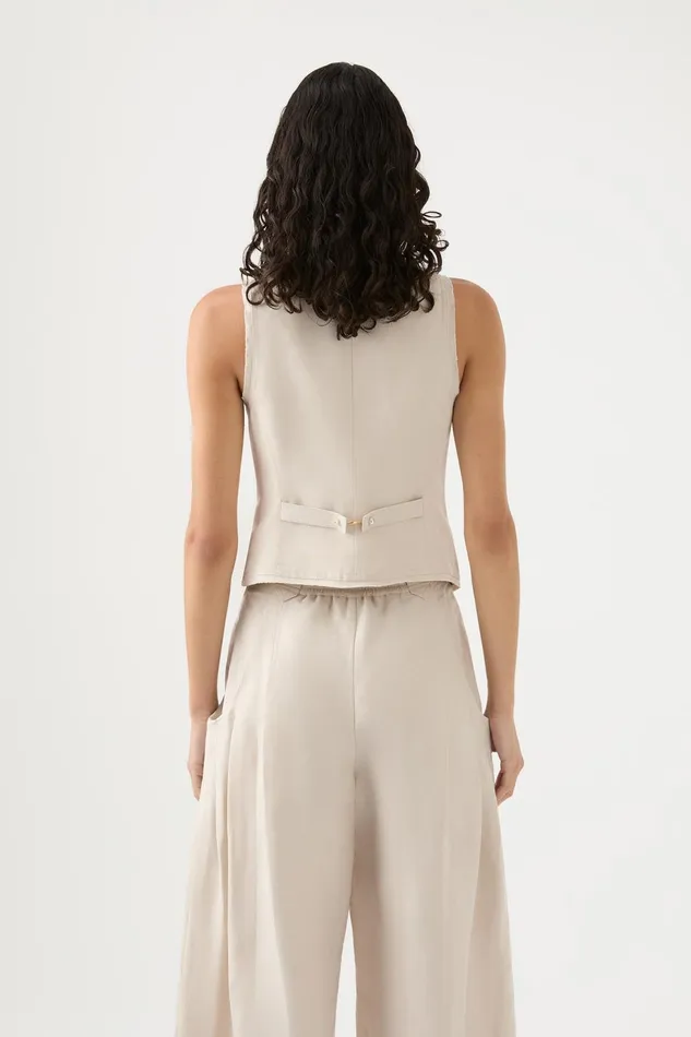 Women Primrose Tailored Vest Sandstone Beige Aje Blazers Jackets and Coats