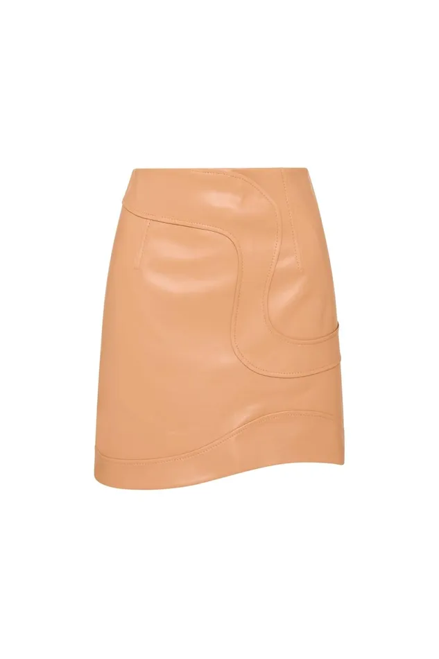 Women Priscilla Scalloped Mini Skirt Sand Beige Aje Skirts