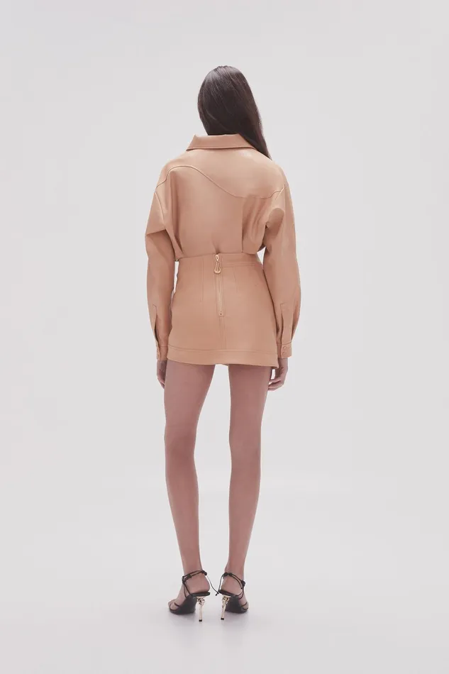 Women Priscilla Scalloped Mini Skirt Sand Beige Aje Skirts