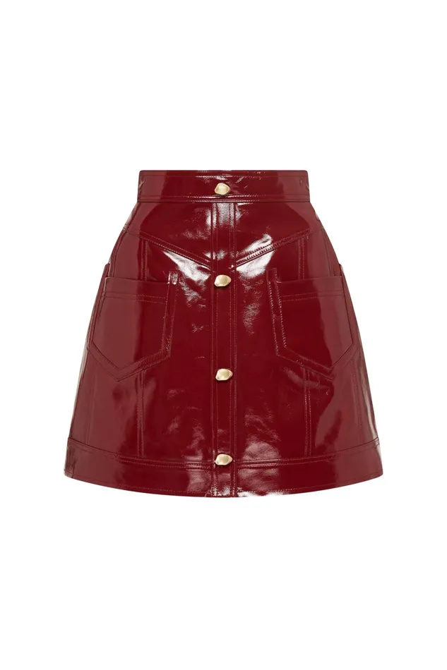 Women Promenade Leather Pocket Skirt Russet Brown Aje Skirts