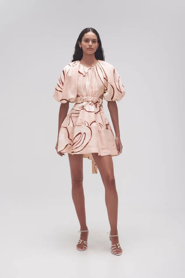 Women Psychedelia Cut Out Mini Dress Whimsical Dove Aje Dresses
