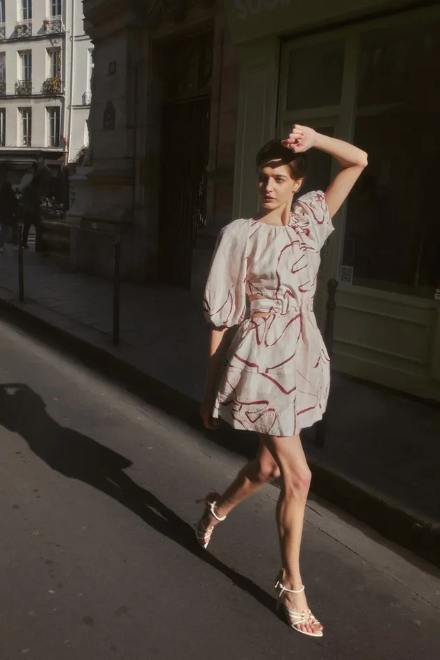 Women Psychedelia Cut Out Mini Dress Whimsical Dove Aje Dresses