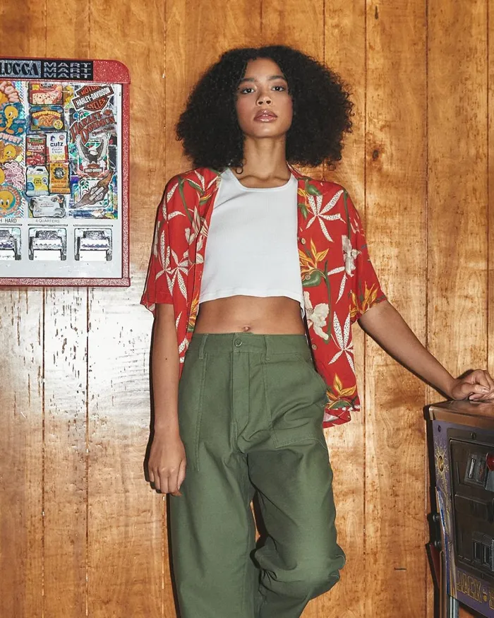Women Radiant Shirt 8211 Orange Rust Deus Ex Machina Shirts Women Radiant Shirt 8211 Orange Rust Deus Ex Machina Shirts