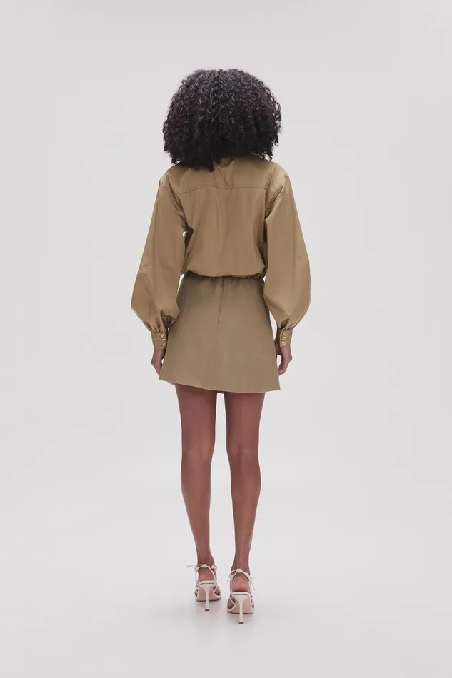 Women Realm Wrap Front Mini Skirt Desert Khaki Aje Skirts